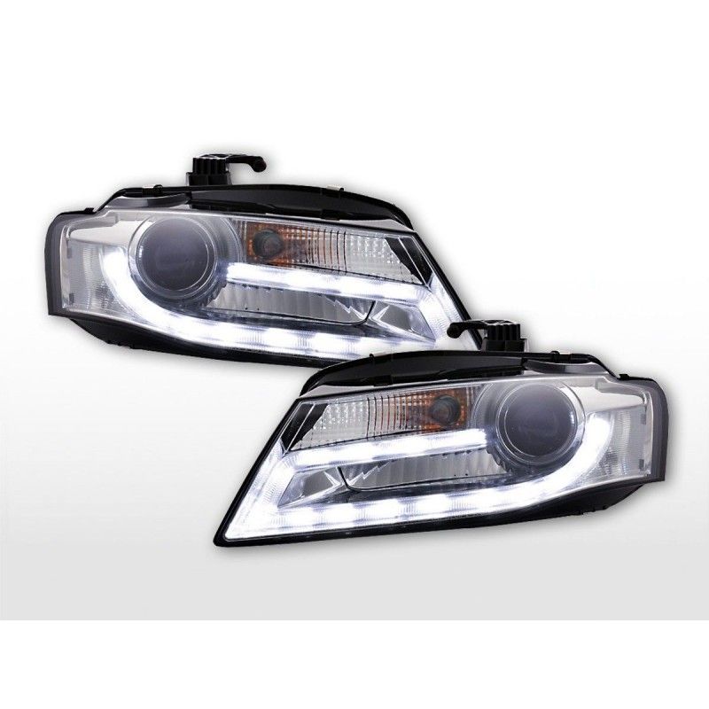 Phares Xenon Daylight LED feux de jour Audi A4 B8 8K 07-11 chrome, A4 B8 08-11