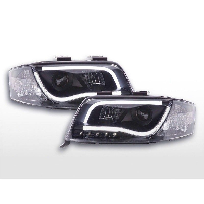 Phare Daylight LED DRL look Audi A6 type 4B 01-04 noir, A6 4B C5 97-04