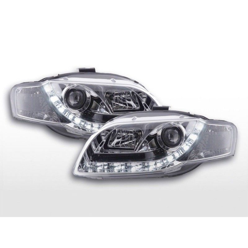 Phare Daylight LED feux de jour Audi A4 type 8E 04-08 chrome, A4 B7 04-08