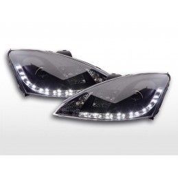 Phare Daylight à LED DRL look Ford Focus 3/4/5 portes. 98-01 noir, Focus I 98-05