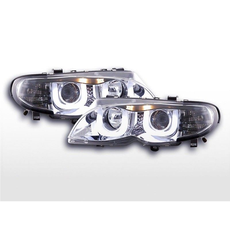 Phares Angel Eyes BMW 3er E46 Limo / Touring 02-05 chrome, Serie 3 E46 Berline/Touring