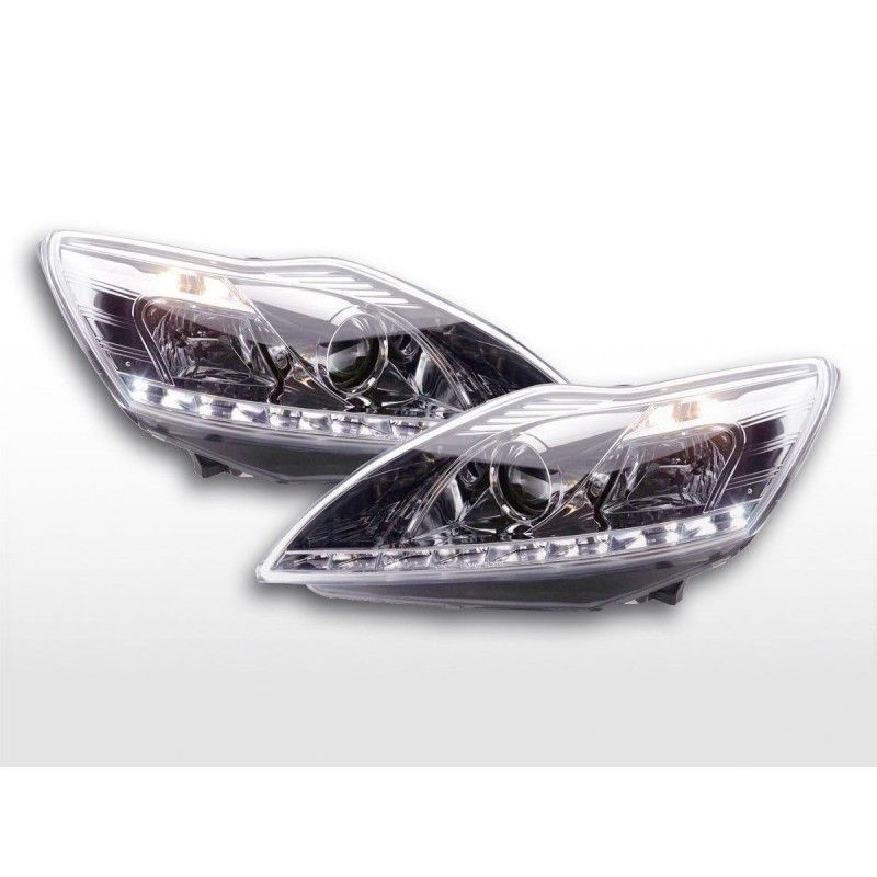 Phare Daylight à LED DRL look Ford Focus 3/5 portes. 08- chromé, Focus II 04-10