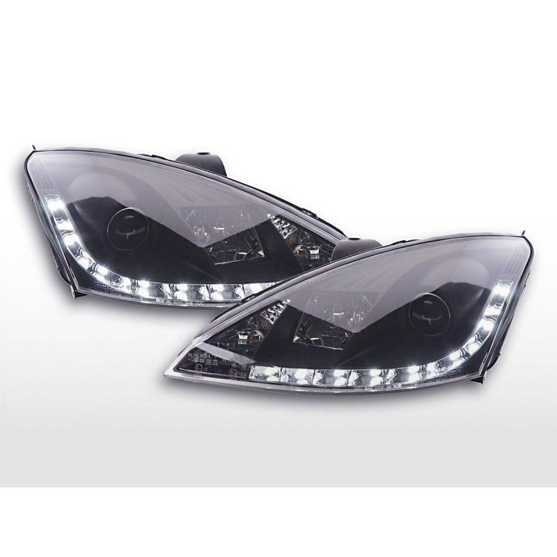 Phare Daylight LED feux de jour Ford Focus 1 C170 noir, Focus I 98-05