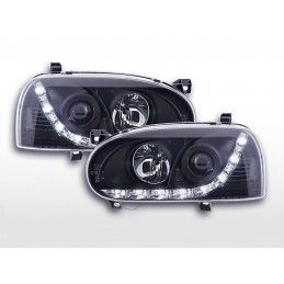 Phare Daylight LED feux de jour VW Golf 3 91-97 noir pour conduite à droite, Golf 3