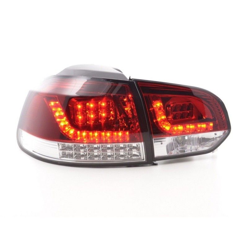 Kit feux arrières LED VW Golf 6 type 1K 2008-2012 rouge / clair avec clignotants LED pour conduite à droite, Golf 6