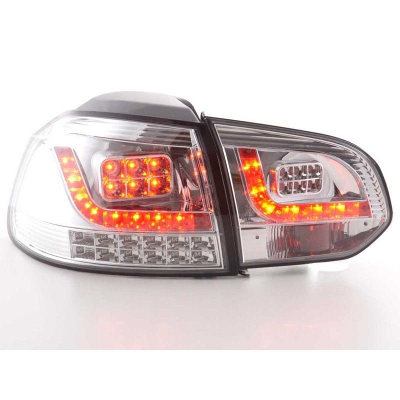 Set feux arrières LED VW Golf 6 type 1K 2008-2012 chrome avec clignotants LED, Golf 6