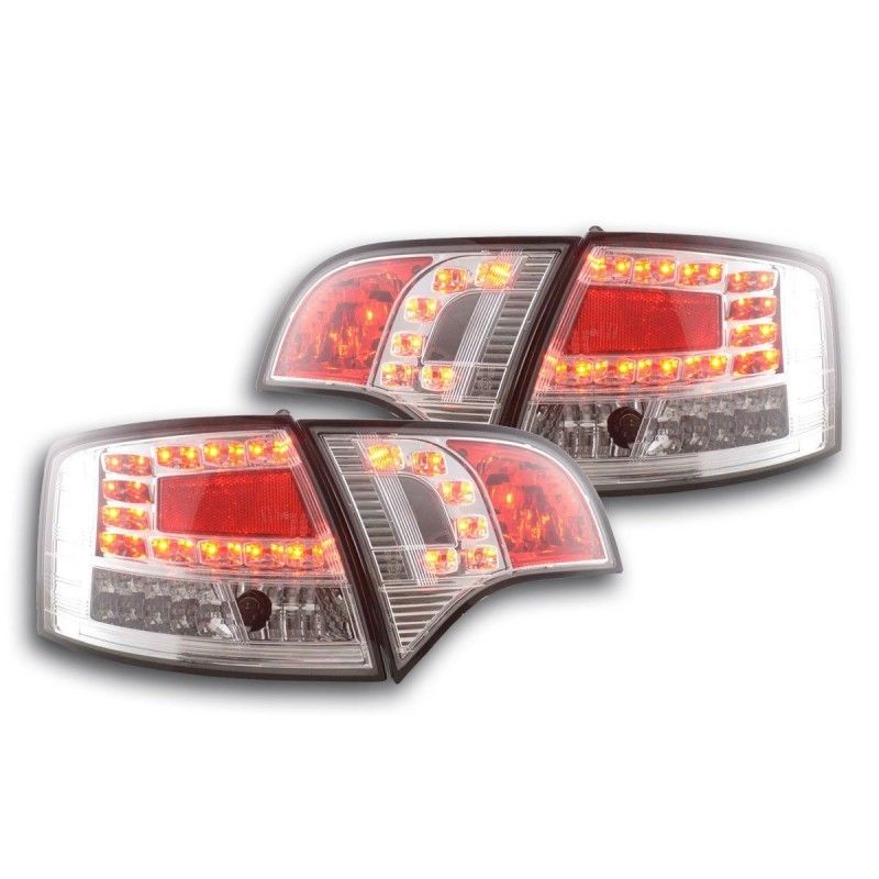 Kit feux arrières LED Audi A4 Avant type 8E 04-08 chrome, A4 B7 04-08