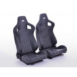 Sièges sport FK Sièges auto demi-coque Set Stuttgart cuir artificiel noir, Nouveaux produits fk