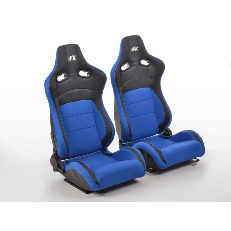 Sièges sport FK Sièges demi-coque de voiture Set Cologne cuir artificiel / tissu noir / bleu, Nouveaux produits fk