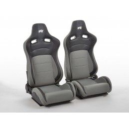 Sièges sport FK ensemble de sièges auto demi-coque Cologne cuir artificiel / tissu noir / gris, Nouveaux produits fk