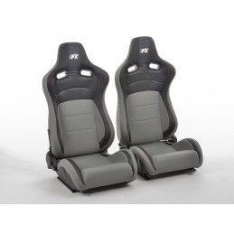 Sièges sport FK ensemble de sièges auto demi-coque Cologne cuir artificiel / tissu noir / gris, Sièges