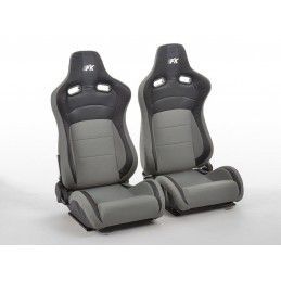 Sièges sport FK ensemble de sièges auto demi-coque Cologne cuir artificiel / tissu noir / gris, Nouveaux produits fk