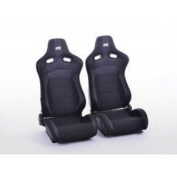 Sièges sport FK Set de sièges auto demi-coque cuir artificiel Cologne / tissu noir, Sièges