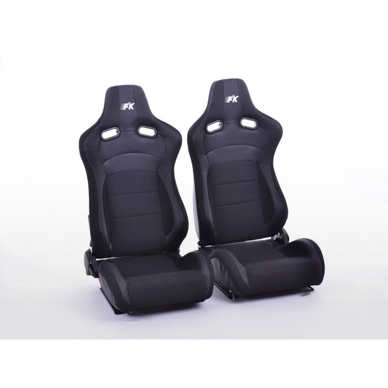 Sièges sport FK Set de sièges auto demi-coque cuir artificiel Cologne / tissu noir, Nouveaux produits fk