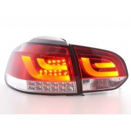Set feux arrières LED VW Golf 6 type 1K 2008 à 2012 rouge / clair avec clignotants LED, Golf 6