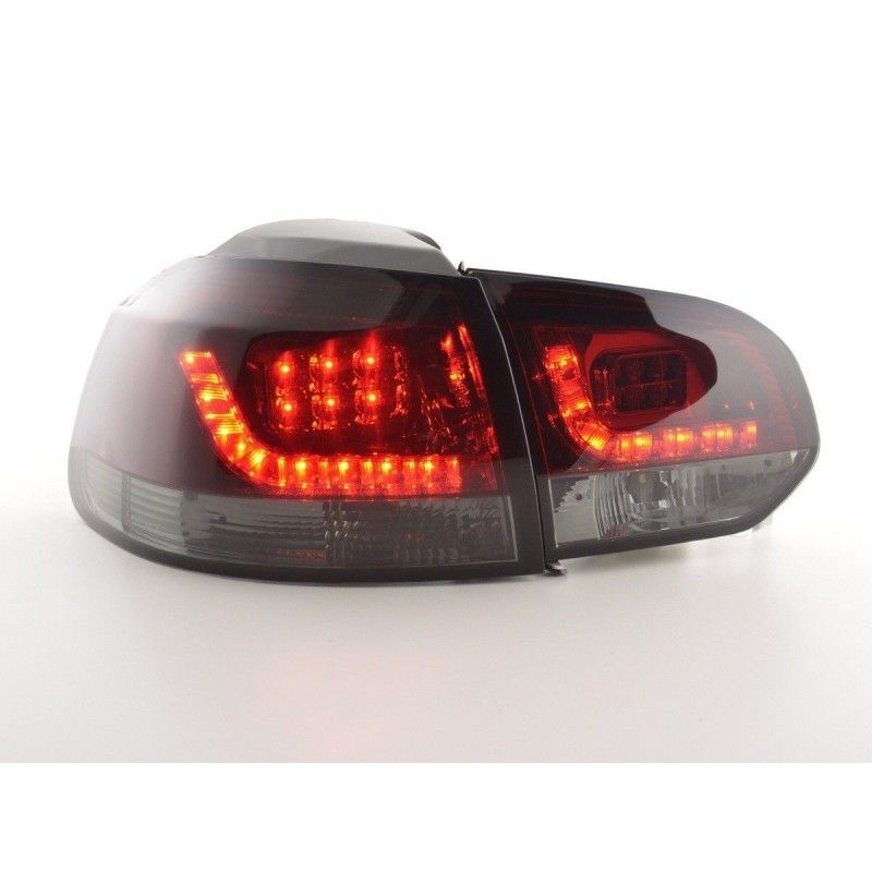 Kit feux arrières à LED VW Golf 6 type 1K 2008-2012 rouge / noir pour conduite à droite, Golf 6