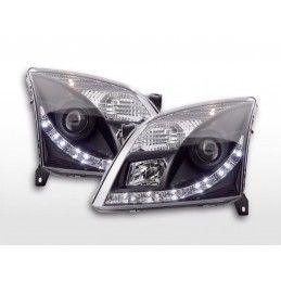 Phare Daylight LED DRL look Opel Vectra C 02-05 noir pour conduite à droite, Vectra C