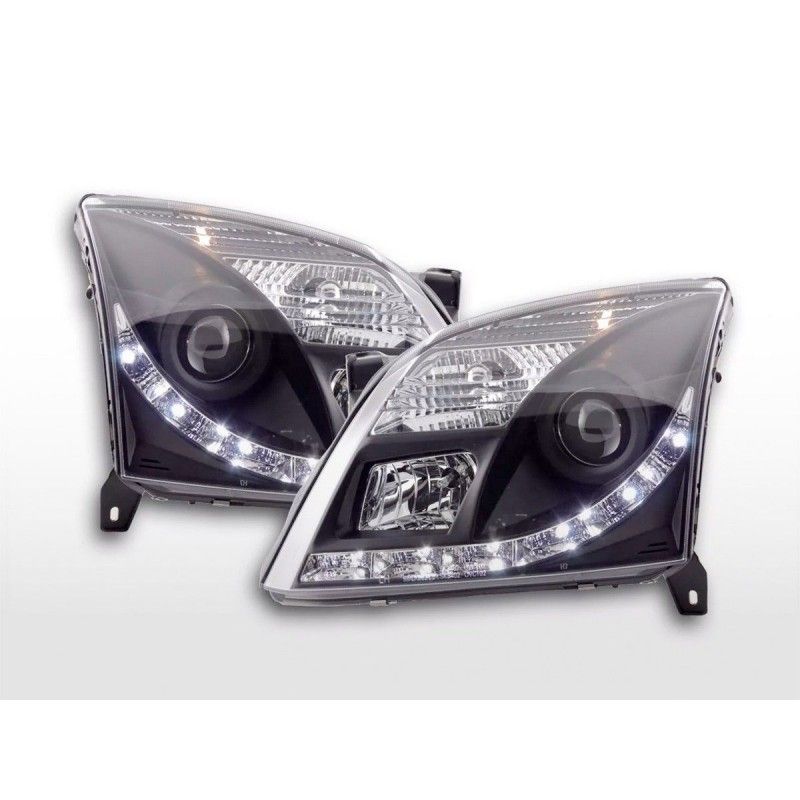 Phare Daylight LED DRL look Opel Vectra C 02-05 noir pour conduite à droite, Vectra C