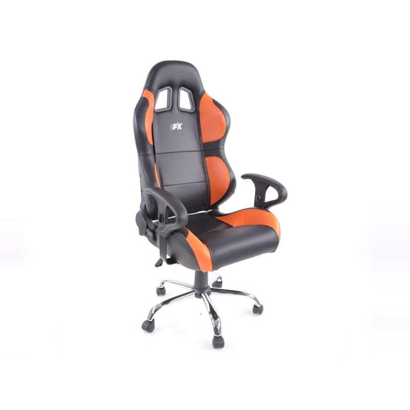 FK siège de sport chaise de bureau pivotante Phoenix noir / orange chaise de direction chaise pivotante chaise de bureau, Sièges