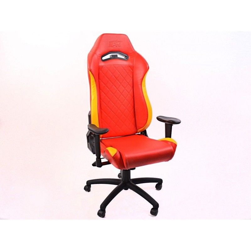 Chaise de jeu FK eGame Seats Siège de jeu eSports London rouge / jaune, Sièges de bureau