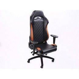 Chaise de jeu FK eGame Seats Siège de jeu eSports London noir / marron, Sièges de bureau