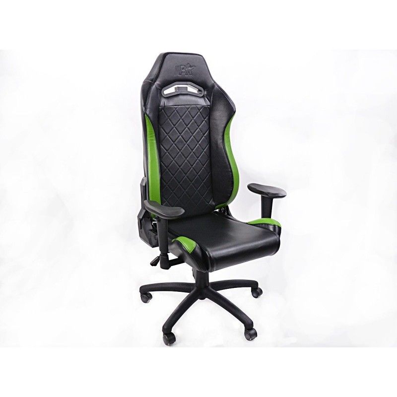 Chaise de jeu FK eGame Seats Siège de jeu eSports London noir / vert, Sièges de bureau