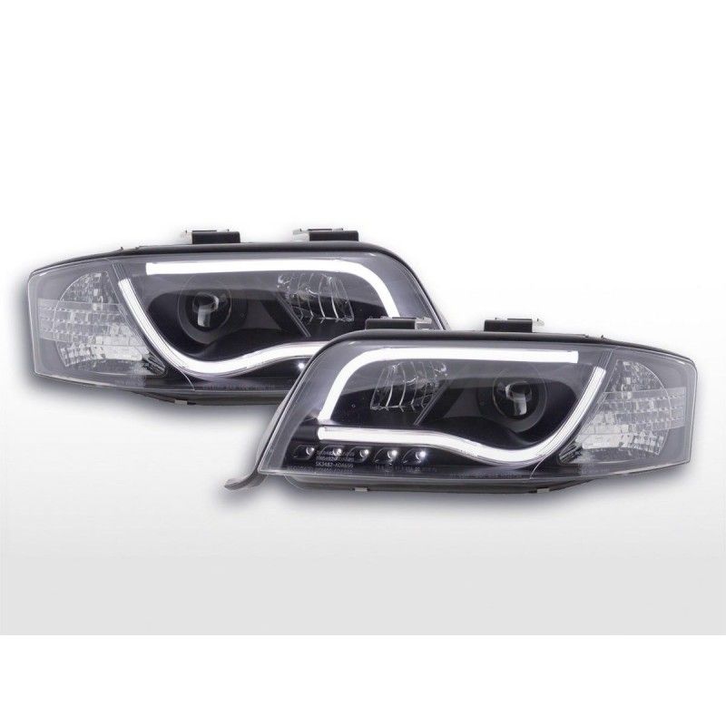 Phare Daylight LED DRL look Audi A6 type 4B 01-04 noir pour conduite à droite, Eclairage Audi Phare Daylight LED DRL look Audi A6 type 4B 01-04 noir pour conduite à droite, Eclairage Audi