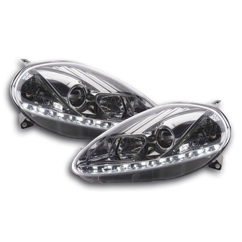 Phares Daylight LED feux de jour Fiat Grande Punto 199 05-08 chrome, Eclairage Fiat