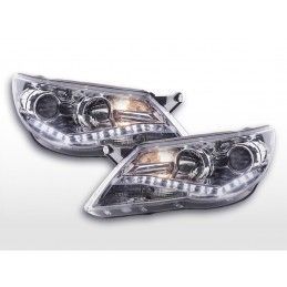 Phare Daylight LED DRL look VW Tiguan 07-11 chrome, Eclairage Volkswagen