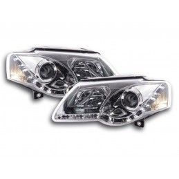 Phare Daylight LED look DRL VW Passat type 3C 05- chromé pour conduite à droite, Eclairage Volkswagen