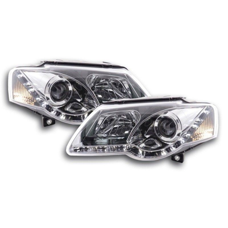 Phare Daylight LED look DRL VW Passat type 3C 05- chromé pour conduite à droite, Eclairage Volkswagen