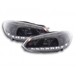 Phare Daylight LED feux diurnes VW Golf 6 type 1K 08- noir pour conduite à droite, Eclairage Volkswagen