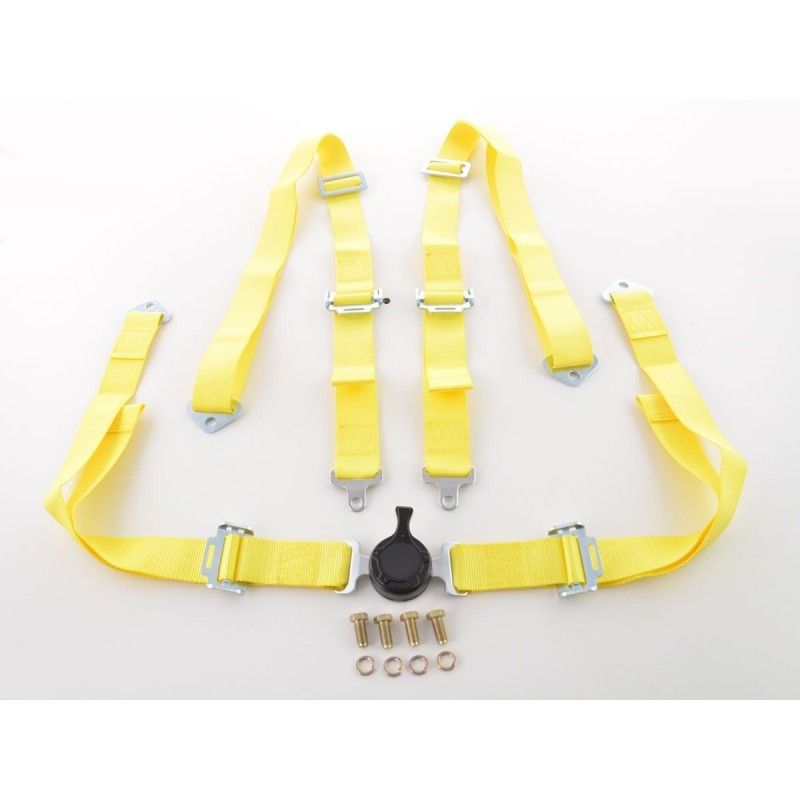 Ceinture harnais ceinture 4 points racing ceinture universelle jaune, Ceintures / Harnais