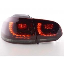 Feux arrières à LED VW Golf 6 Type 1K 2008-2012 rouge / noir look GTI, Eclairage Volkswagen