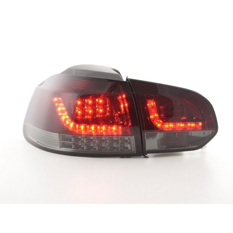 Kit feux arrière LED VW Golf 6 (1K) 08-13 rouge / noir, Eclairage Volkswagen