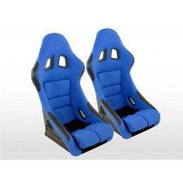 Sièges sport FK Sièges baquets complets pour voiture Set Edition 2 tissu bleu, Sièges