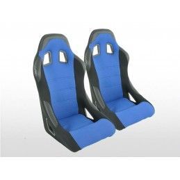 Sièges sport FK Sièges baquets complets pour voiture Set Edition 4 tissu bleu, Sièges