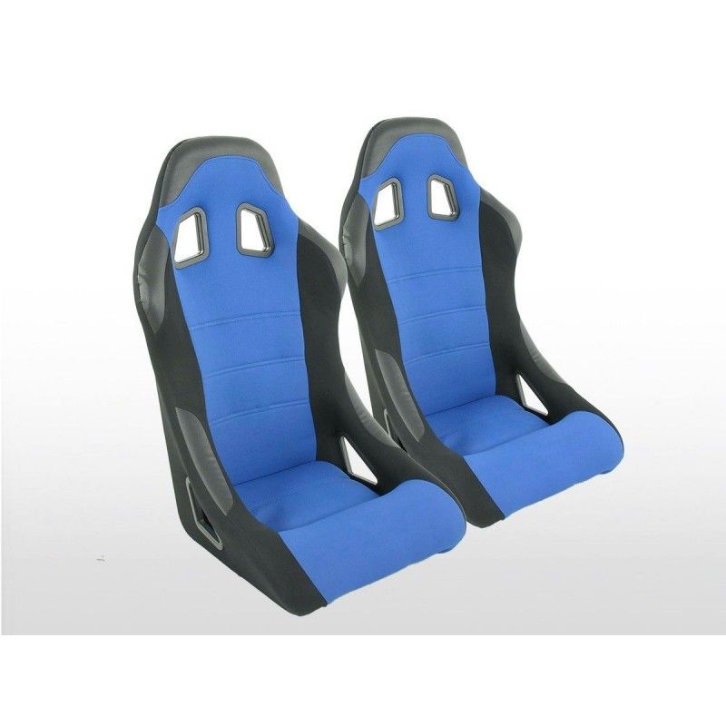 Sièges sport FK Sièges baquets complets pour voiture Set Edition 4 tissu bleu, Sièges