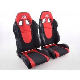 Sièges sport FK demi-sièges baquets Set Racecar tissu noir / rouge, Sièges