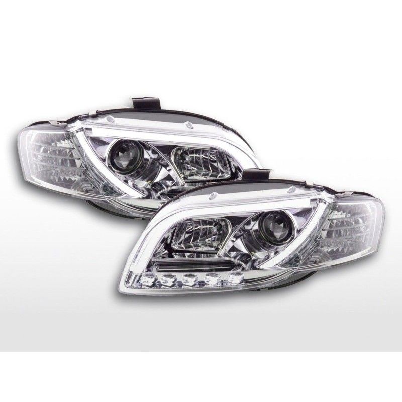 Phare Daylight LED DRL look Audi A4 type 8E 04-08 chrome, Eclairage Audi