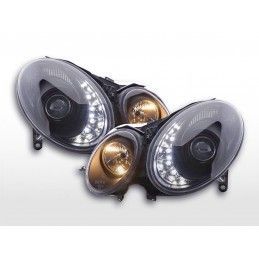 Phare Daylight LED DRL look Mercedes Classe E 211 02-06 noir, Eclairage Mercedes