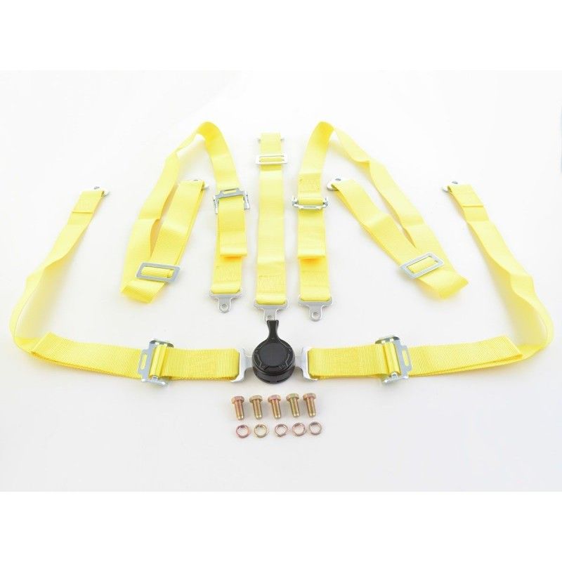 Harnais ceinture harnais 5 points harnais racing universel jaune, Ceintures / Harnais