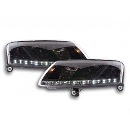 Phare Daylight LED DRL look Audi A6 type 4F 04-08 noir, Eclairage Audi
