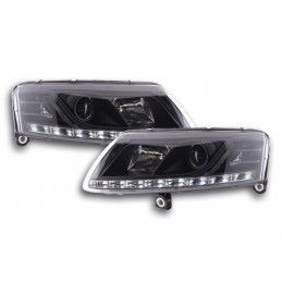 Phares Xenon Daylight LED feux de jour Audi A6 type 4F 04-08 noir, Eclairage Audi