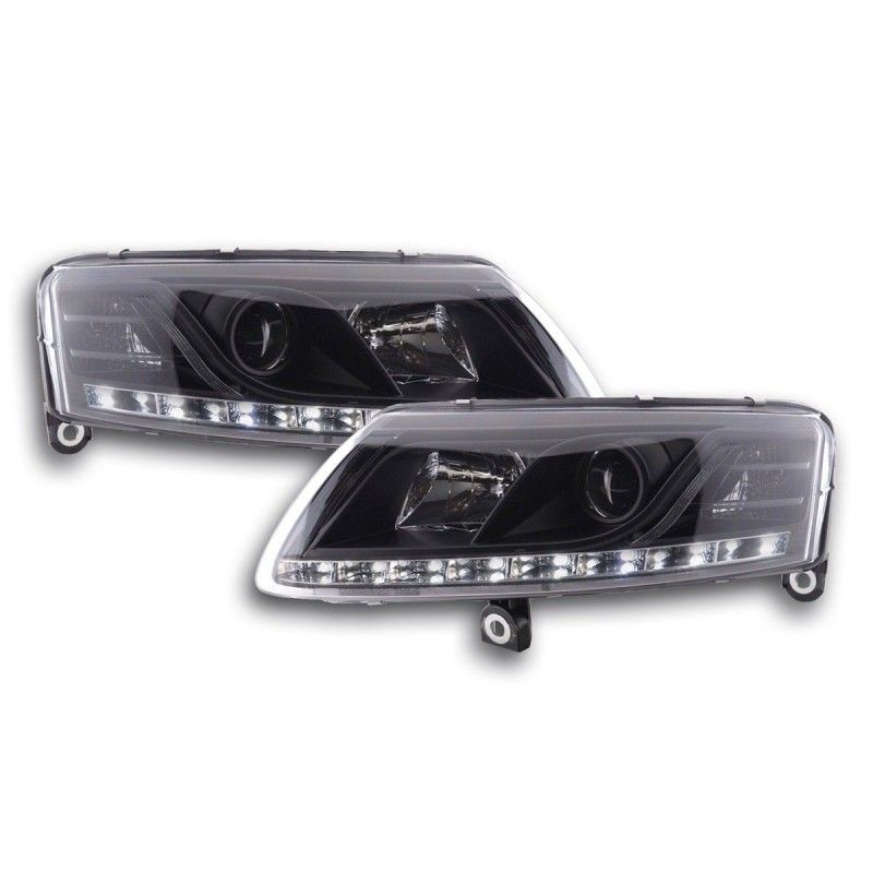 Phares Xenon Daylight LED feux de jour Audi A6 type 4F 04-08 noir, Eclairage Audi