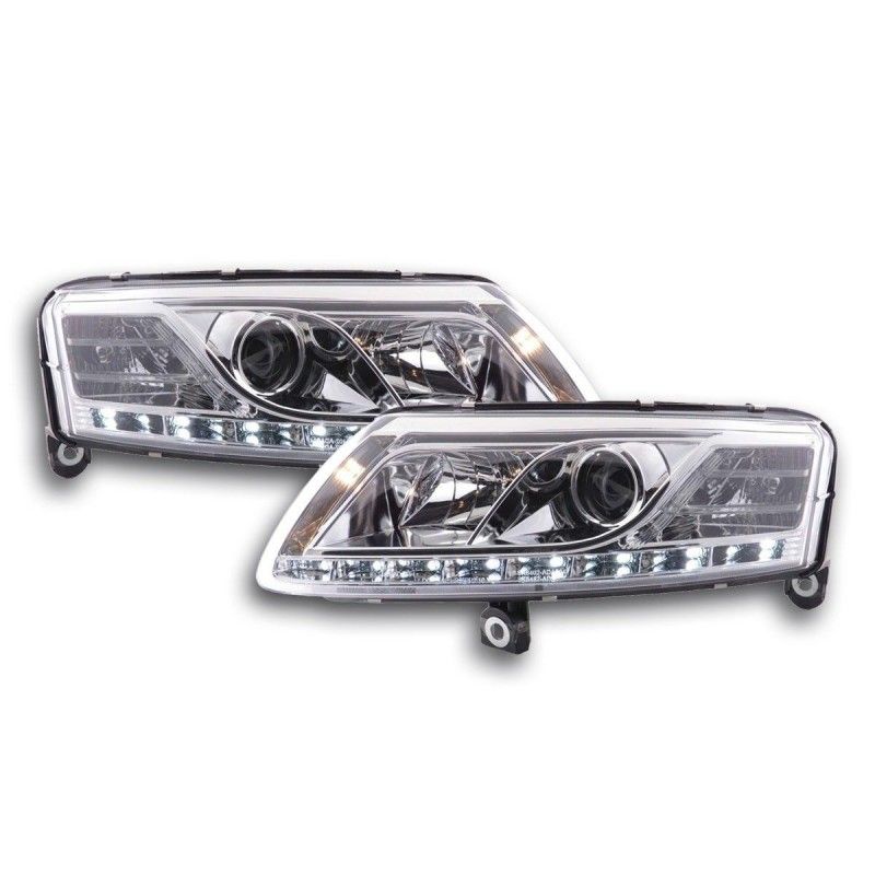 Phare Daylight LED feux de jour Audi A6 type 4F 04-08 chrome, Eclairage Audi