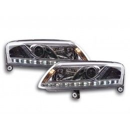 Phare Daylight LED DRL look Audi A6 type 4F 04-08 chrome, Eclairage Audi