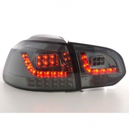 Kit feux arrières LED VW Golf 6 type 1K 2008 à 2012 noir avec clignotants LED, Eclairage Volkswagen
