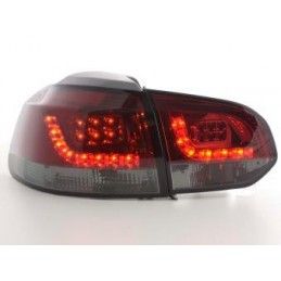 Kit feux arrières LED VW Golf 6 type 1K 2008-2012 rouge / noir, Eclairage Volkswagen