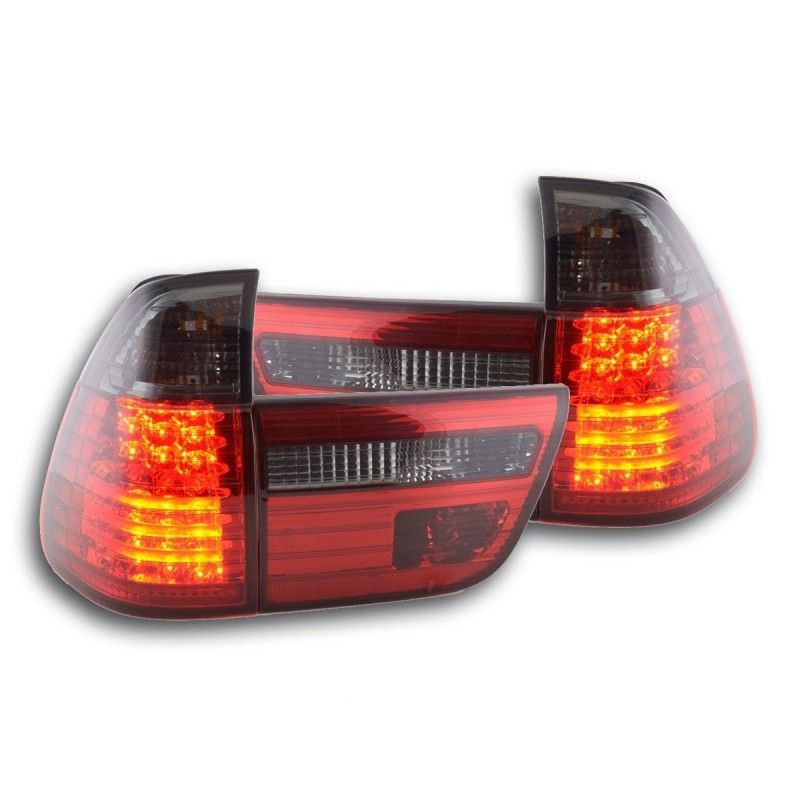 Kit feux arrières LED BMW X5 type E53 98-02 noir / rouge, Eclairage Bmw